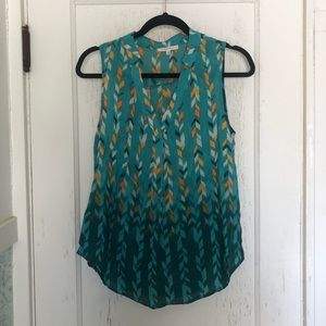 100% Silk Turquoise Patterned Hawthorne Shirt